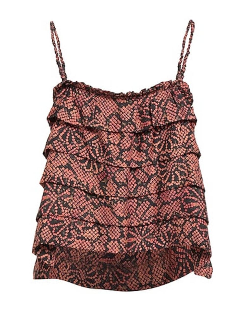 Ulla Johnson Desi Cami · Pink Thistle Snakeskin Tiered Ruffle · Sz 8 NWT